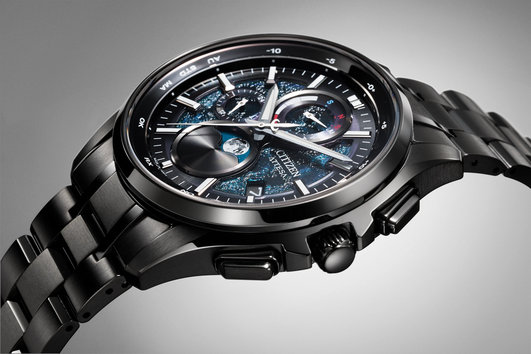 ATTESA Blue Dial Super Titanium with DLC Coating Bracelet BY1008